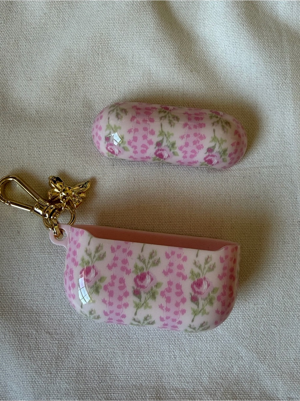 LoveShackFancy  Floral Pink Keychain AirPods Case Cover
